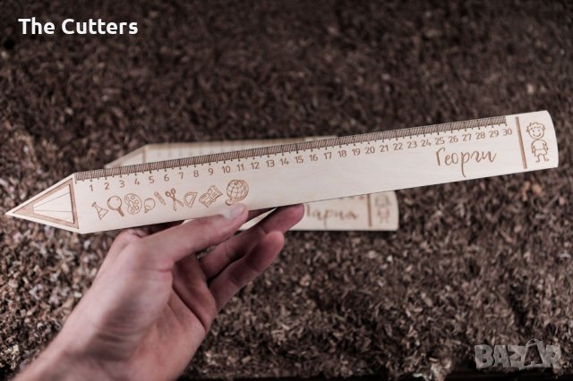 Персонализирана дървена линия. Подходящ подарък за първи учебен ден, снимка 3 - Арт сувенири - 37825892