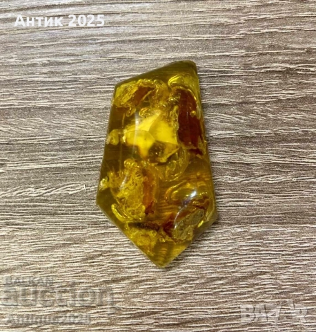 Уникална кехлибарена брошка с естествени включвания