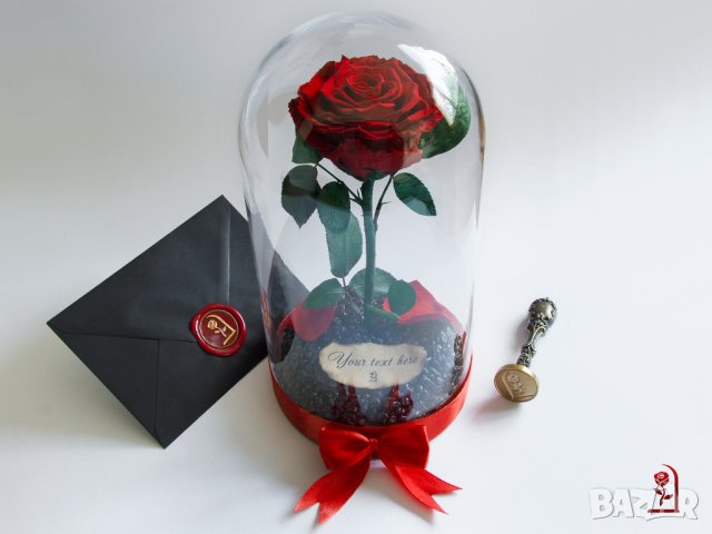 Подарък за Годишнина / Естествена Вечна Роза в Голяма Стъкленица / Оригинален Подарък за Жена, снимка 7 - Други - 34470749