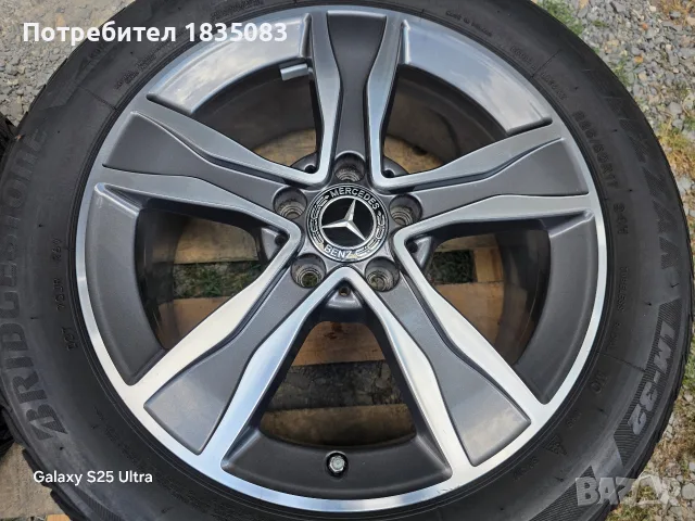 Лети джанти 17ки 5х112 Mercedes + зимни гуми 225/50/17 Bridgestone, снимка 6 - Гуми и джанти - 55830676