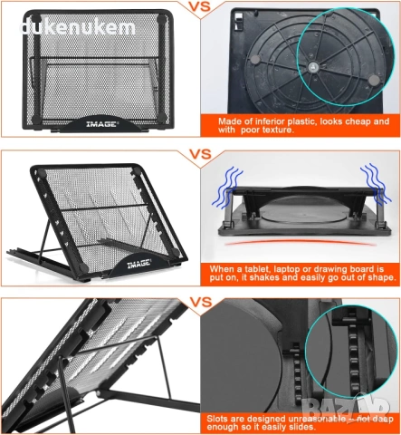 Регулируема стойка за лаптоп/таблет/LED светеща дъска – 7 позиции, снимка 5 - Друга електроника - 53084248