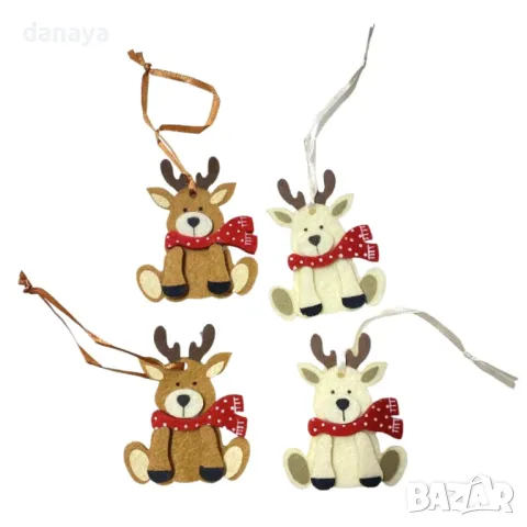 5389 Комплект коледни играчки за елха, 4 броя, снимка 2 - Декорация за дома - 47758289