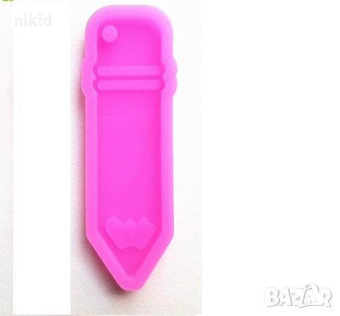 Голям молив плитък  силиконов молд форма фондан шоколад смола гипс украса декор