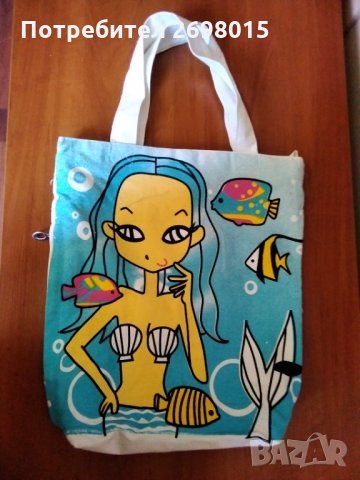 Чанта с русалка и рибки