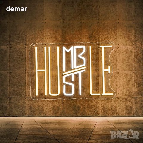 Appneon Hustle LED неонова табела за декорация на стена 35х24 см, снимка 5 - Други - 44148177
