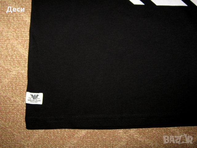 Armani Jeans мъжка тениска нова с етикет черна S, снимка 4 - Тениски - 35024761