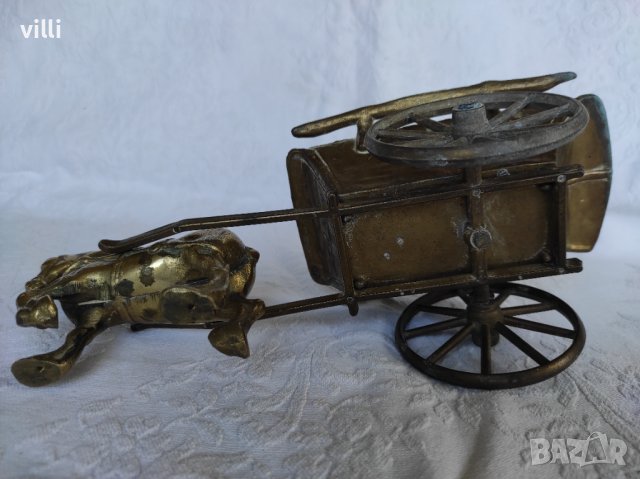 Пластика на кон с двуколка, снимка 6 - Статуетки - 38307478