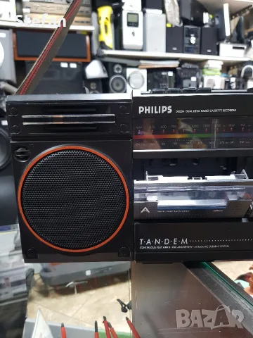 продава се касетофон Philips Тандем ретро, снимка 4 - Радиокасетофони, транзистори - 56481149