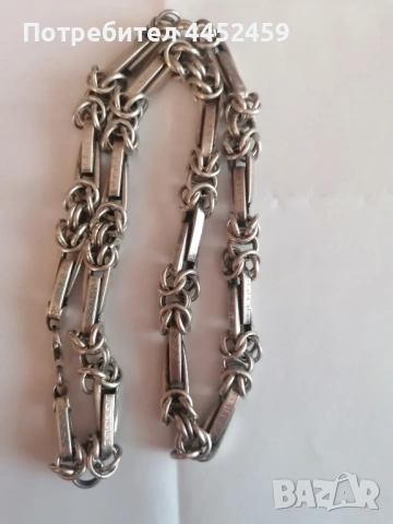 Сребърен ланец , снимка 2 - Колиета, медальони, синджири - 54163637