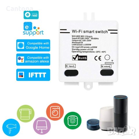eWeLink WI-FI Smart Switch 5A/1000W, безжичен превключвател, синхронизация, Android/IOS,Alexa, Googl, снимка 2 - Друга електроника - 40744891