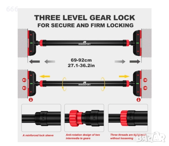 RHINOSPORT Щанга за набиране за врата, снимка 6 - Фитнес уреди - 52930242