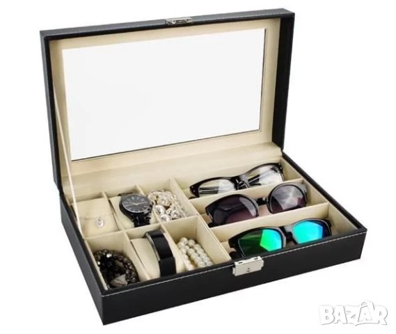 Кутия за часовници и очила - 9 отделения, снимка 1 - Други - 41489698