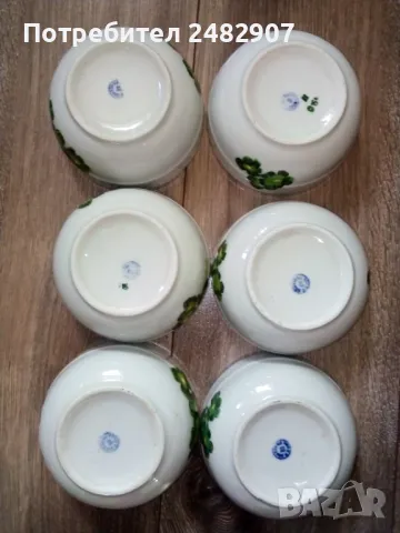 Комплект стари порцеланови купи - 6 бр. , снимка 2 - Сервизи - 48480369
