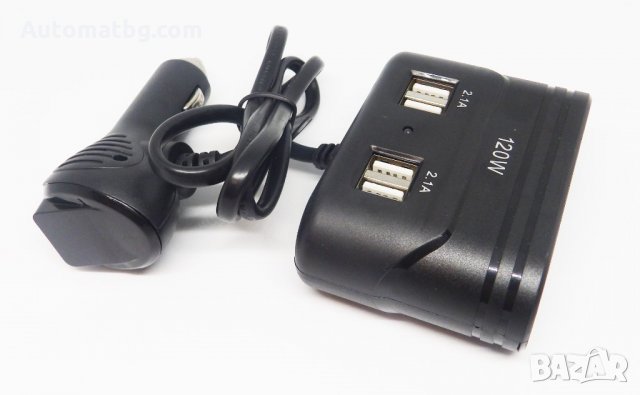 Разклонител за запалка на автомобил Automat с 3 гнезда и 4 USB изходa, снимка 3 - Аксесоари и консумативи - 29883586