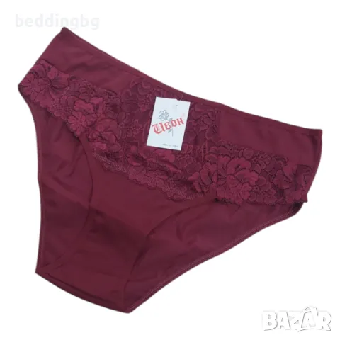 Ивон Бикини "Елегант" – Бордо, Памук и Дантела