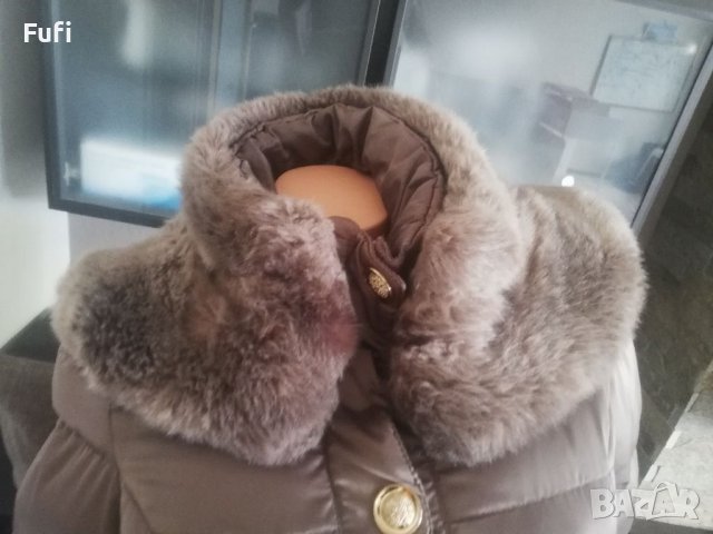 45 лв, дебело дълго яке с коланче, С голям пух на яката, M размер с точни размери, снимка 5 - Палта, манта - 38655858