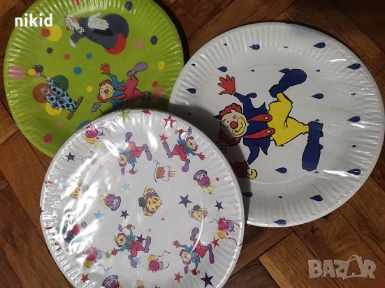 Цирк Клоун Големи 10 бр парти чинии чинийки