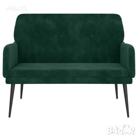 vidaXL Пейка, тъмнозелена, 108x79x79 см, кадифе, снимка 3 - Дивани и мека мебел - 56147272