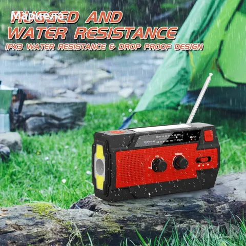 Преносимо Радио 4000mAh / USB,соларно зареждане,манивела / Радио с фенер, снимка 2 - Слушалки и портативни колонки - 49531428