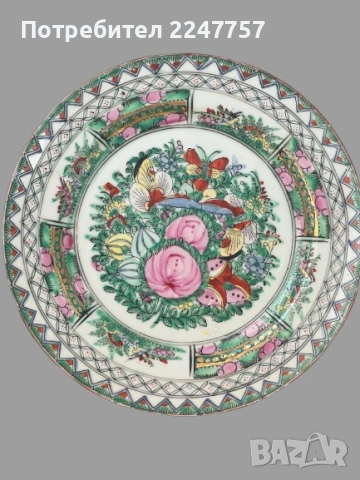 Ръчно рисувана чиния Rose Canton