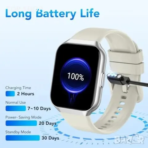 Нов Смарт часовник с обаждания и 110+ спортни режима, 1.96" HD дисплей, снимка 2 - Смарт гривни - 49956901