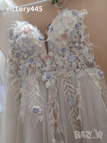 Уникална булчинска рокля Fashion floral, снимка 3 - Сватбени рокли - 29474359