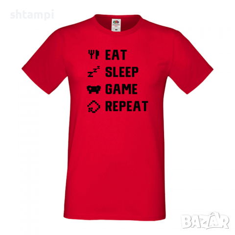 Мъжка тениска Game 4,Eat,Sleep,Game,Anime,Repeat,Ядене,Спане,Геймс,Подарък,Повторение,Празник,Игри, снимка 3 - Тениски - 36419170