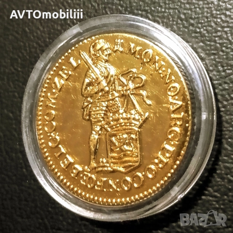 Позлатена монета 1/8 Дукат 1773 г в капсула, снимка 4 - Нумизматика и бонистика - 52672206