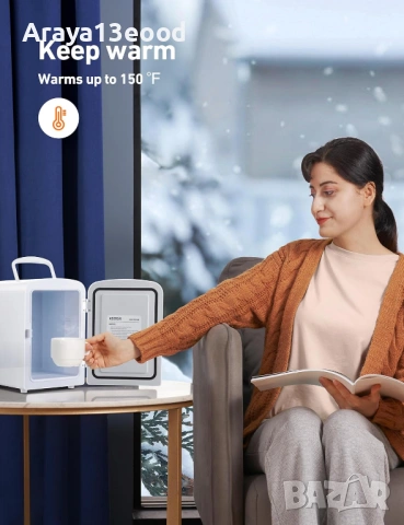 Компактен преносим хладилник за дом, офис и автомобил AstroAI Mini Fridge 4L, снимка 3 - Хладилници - 54122182