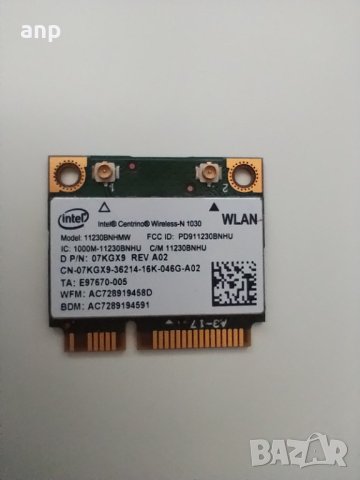  Intel Centrino N 1030 WiFi карта за лаптоп, снимка 1 - Части за лаптопи - 37487169