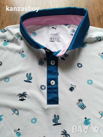 PUMA x ARNOLD PALMER - дизайнерска голф тениска КАТО НОВА М, снимка 2 - Тениски - 54208302