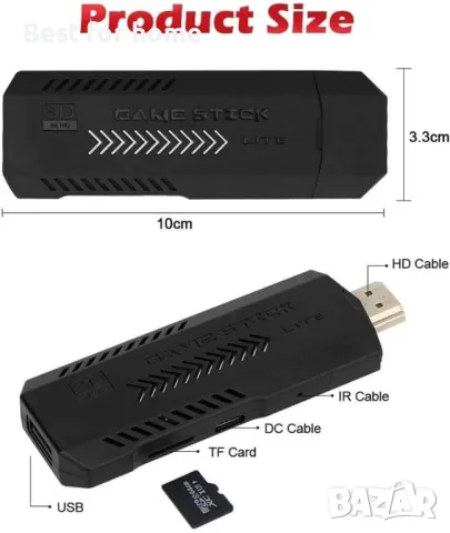 Ретро конзола X2 Plus Game Stick 40 000 игри, 128 GB, снимка 3 - Други игри и конзоли - 47563023