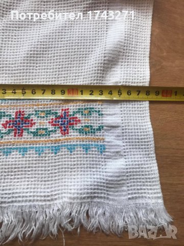 Ръчнобродирани карета и кърпа за пешкирник, снимка 6 - Антикварни и старинни предмети - 38198787