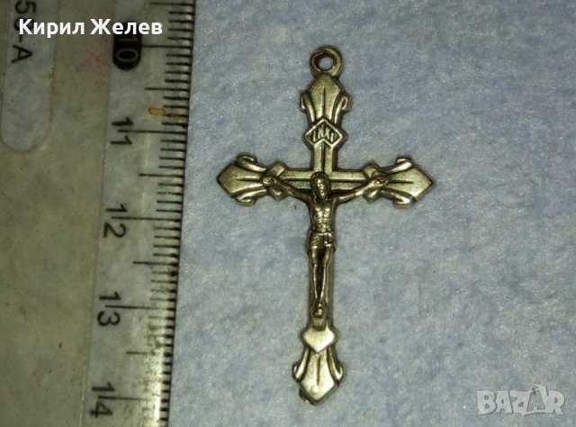 ПОСРЕБРЕНО НАГРЪДНО РАЗПЯТИЕ КРЪСТ от БЛАГОРОДНА НЕРЪЖДАЕМА СТОМАНА РЪЧНА МАЙСТОРСКА ИЗРАБОТКА 40007, снимка 3 - Антикварни и старинни предмети - 42473494