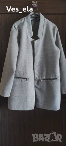 Boohoo сиво дълго отворено сако, снимка 2 - Сака - 49602144