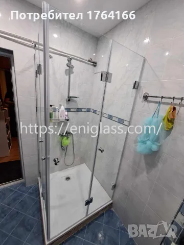 Стъклена преграда - протектор за бойлер монтиран на стената в баня, снимка 2 - Душ кабини и вани - 48364256