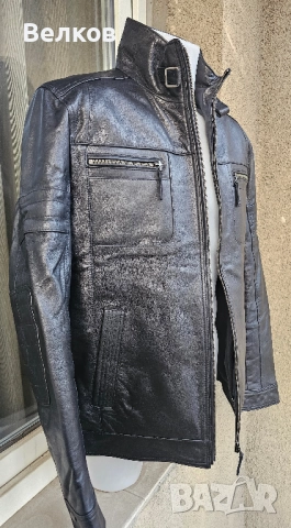 Мъжко кожено яке от естествена кожа - размер L - цена 250 евро, снимка 4 - Якета - 52433576
