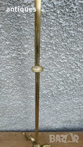 Стар месингов свещник - лампа - Английски - Антика, снимка 5 - Антикварни и старинни предмети - 37860934