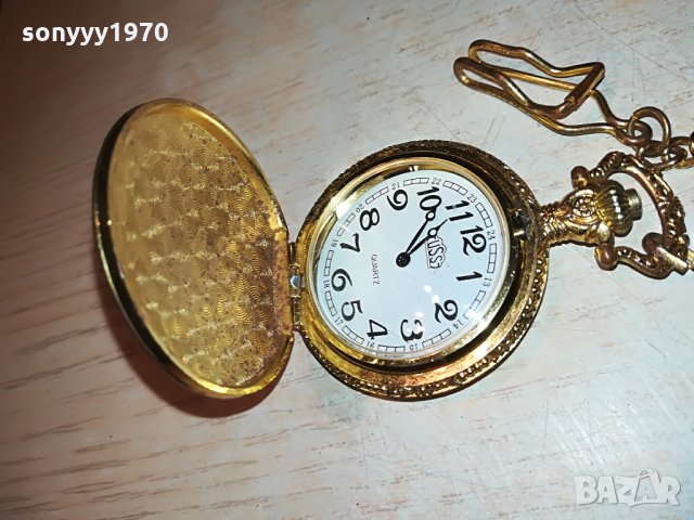 поръчан-златен джобен часовник с верижка, снимка 5 - Колекции - 29292124