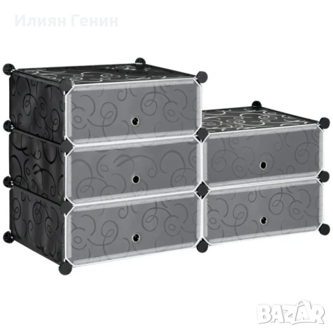 Модулна стелажна система HOMCOM за 6 чифта обувки, снимка 9 - Шкафове - 54095617