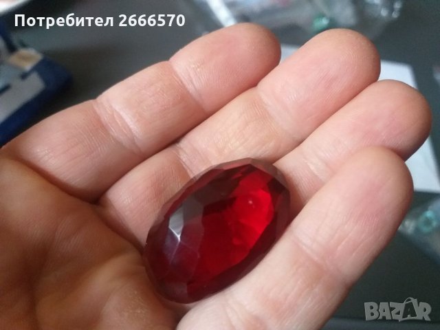 Натурален сертифициран червен Топаз 90 карата , рубин смарагд сапфир диамант  изомруд