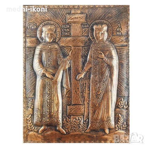 ИКОНА ГОЛЯМА СВЕТИ СВЕТИ КОНСТАНТИН И ЕЛЕНА, снимка 2 - Икони - 54291829
