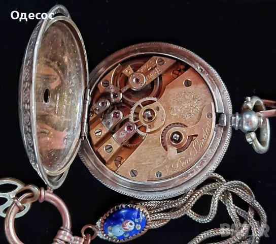 Старинен  Османски сребърен джобен часовник J.Dent. London, снимка 5 - Антикварни и старинни предмети - 54100452