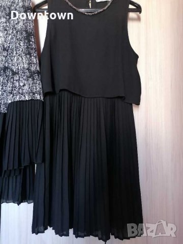MANGO черна рокля плисе #размер M, снимка 4 - Рокли - 30316774