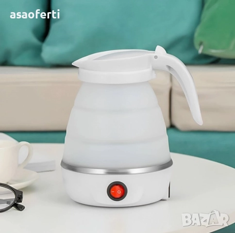 ✈️ Сгъваема Електрическа Кана за Пътуване – 600 мл, Хранителен Силикон и 304 Инокс, снимка 2 - Други - 52560315