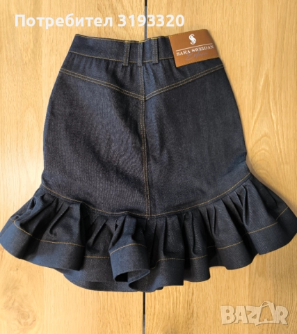 Дънкова пола XS-размер , снимка 4 - Поли - 51890601