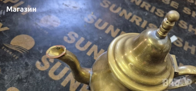 Чайник от месинг , снимка 3 - Антикварни и старинни предмети - 53004016