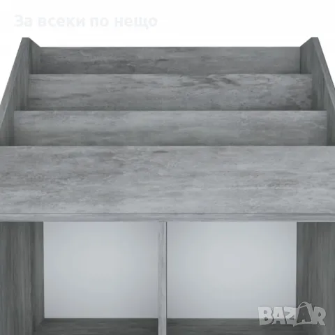 Етажерка за детски книжки, бетонно сива, 71x30x114 см, ПДЧ, снимка 3 - Етажерки - 48554123