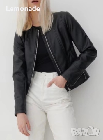 Ново кожено яке Зара С размер, снимка 3 - Якета - 49713908