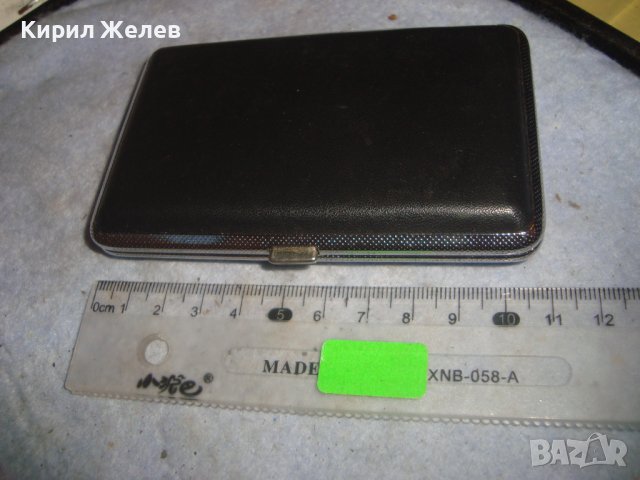 МОДНА СТИЛНА СРЕБРИСТА МЕТАЛНА ТАБАКЕРА с ЕКО - КОЖА 27467, снимка 5 - Табакери - 38289073